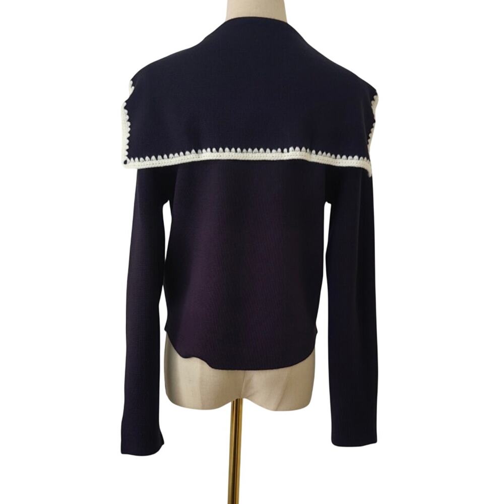 Sezane Naya Jumper  Marine with Ecru Details - Picture 7 of 12